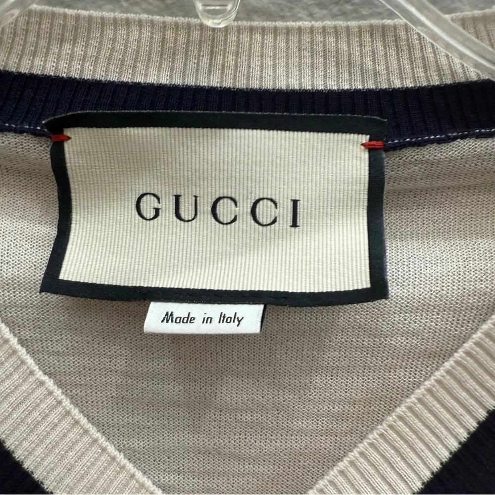 Gucci Tiger Head Sweater Size Small Argyle Pullover Authentic *small flaw*